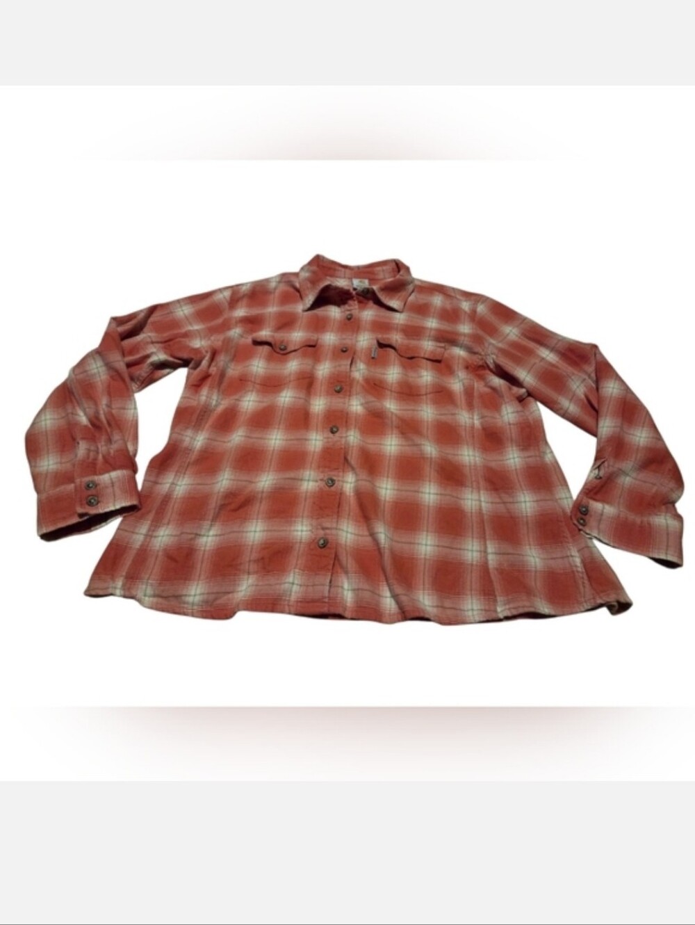 Women’s Carhartt Pink/White Plaid Flannel Button-Down Shirt